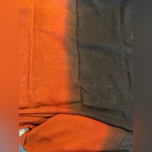 Wool Eileen Fisher Orange and Black Gradient Scarf